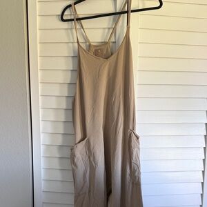 Free People Beige Jumpsuit with Pockets
